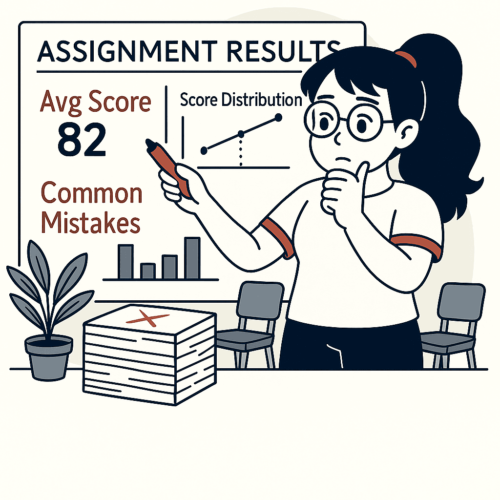 Teacher analyzing student performance data